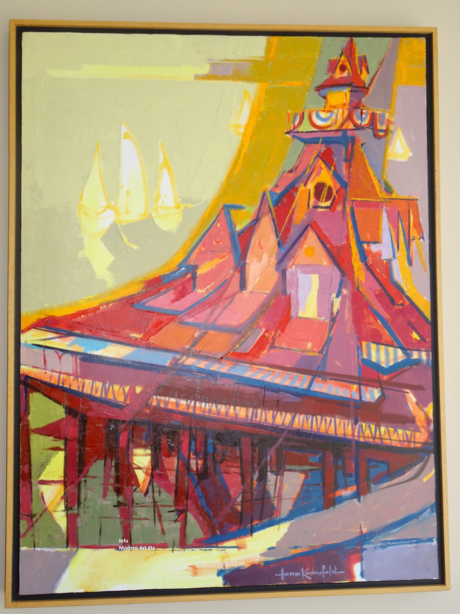 Oil Painting - Architectural Temple, California, 1116