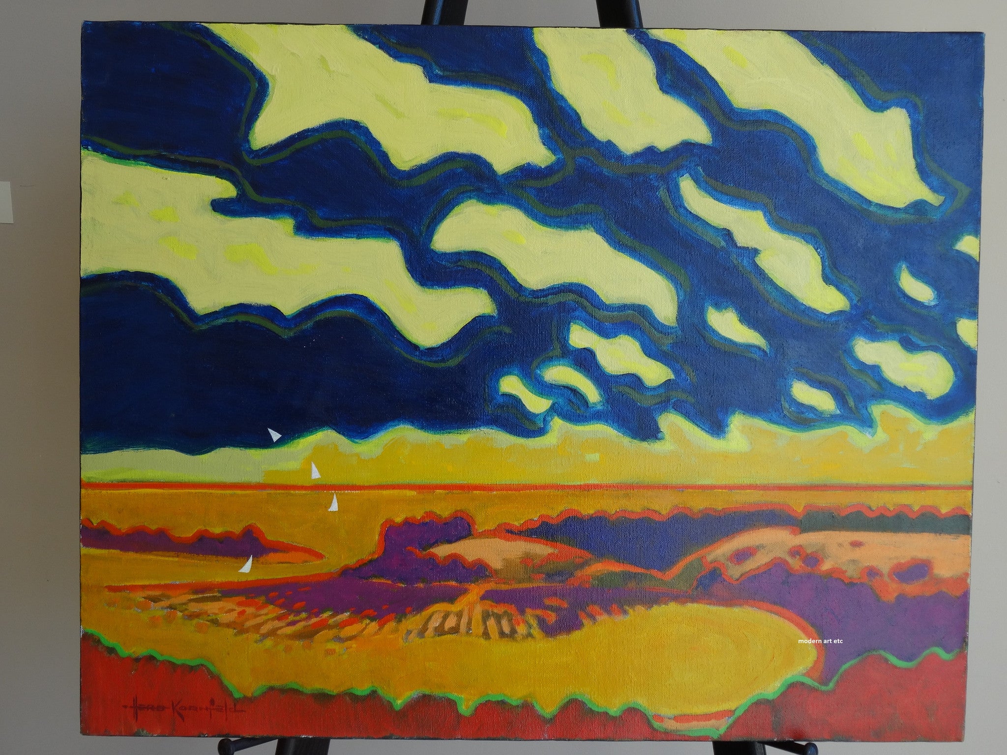 California Landscape - Bird's eye view of Bolinas Lagoon, Point Reyes CA,  #1137, 1993