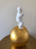 Xie Ai Ge - Golden Apple series - Small Fibre Glass Sculpture