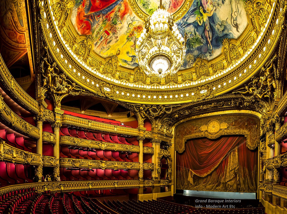 Architectural Interiors -  Grand Opera House, Europe - Framed - Installation ready
