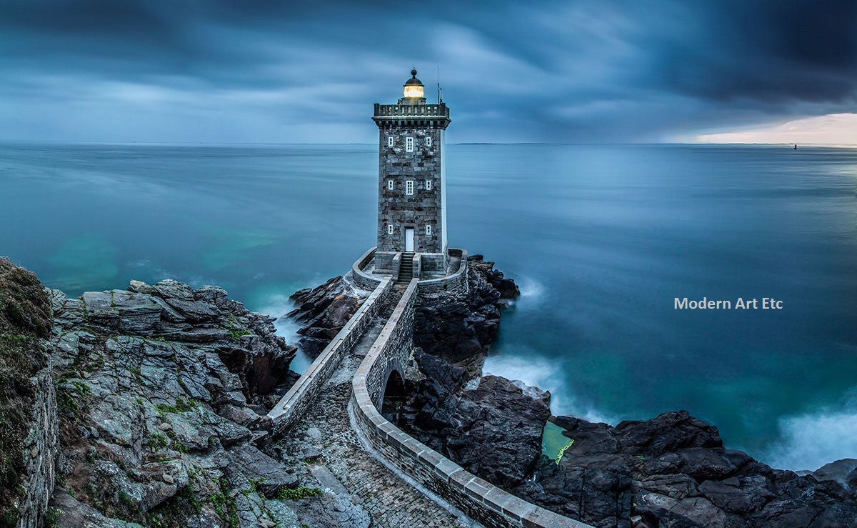 Architectural Structures -  Lighthouse Blue, Europe - Large photography - Framed - Installation ready