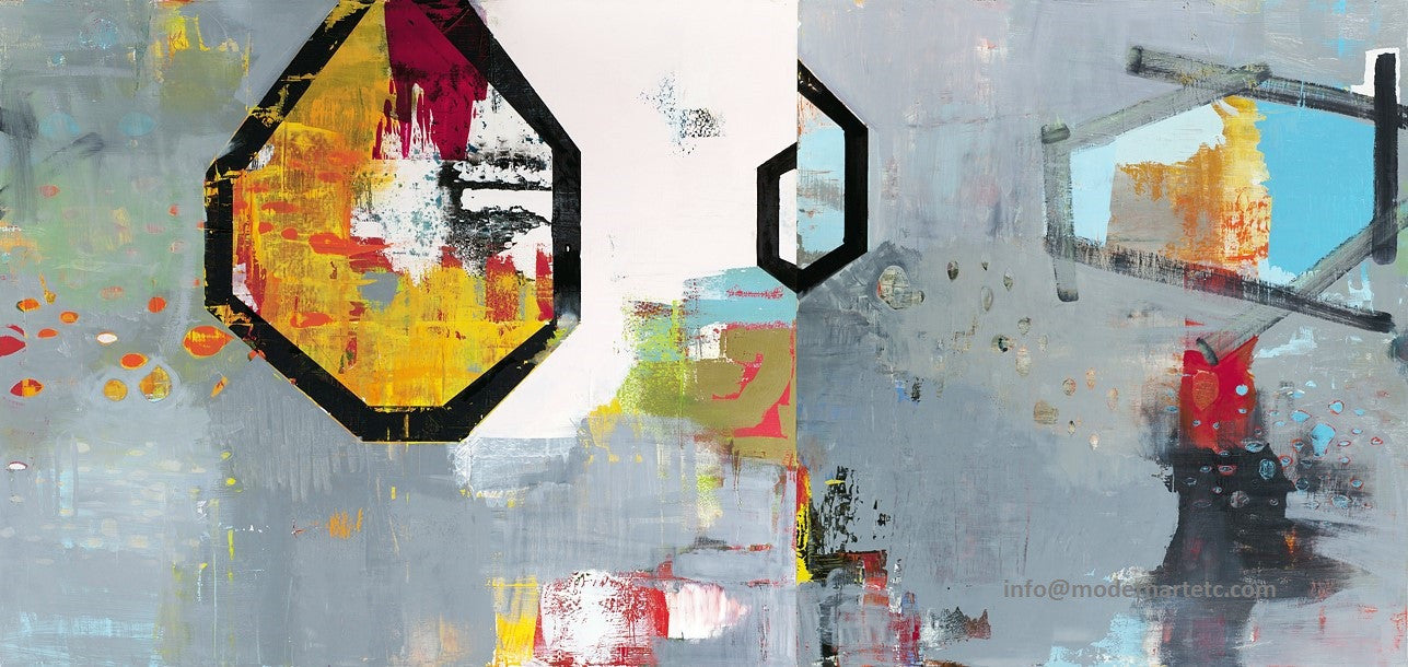 48 x 104 in. / 4 x 8.6 ft (2 panel) "Chromatic Fantasy" Large Oil on Linen