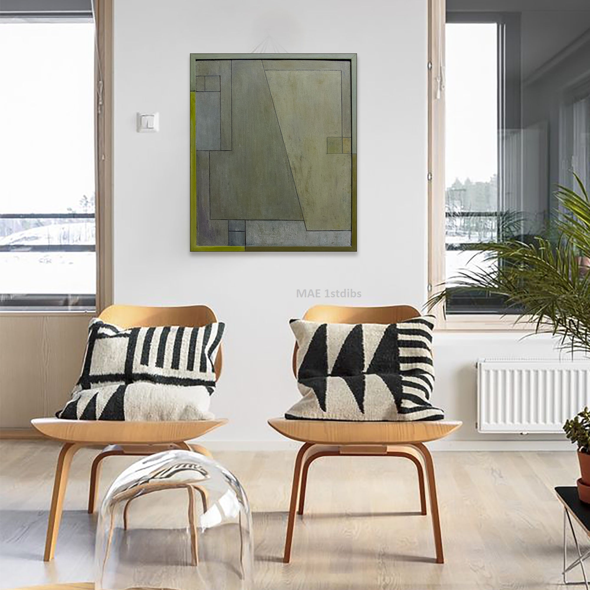 Abstract oil painting - For the Love of Diebenkorn, Study 1