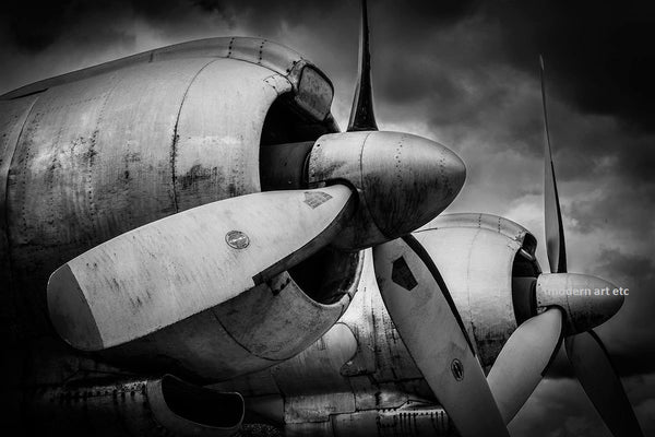 Vintage airplanes art photography - FOUR - installation ready - contemporary frame