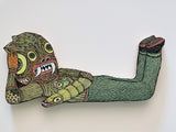 Illustrated Woodcut fine art sculpture "Relaxing"