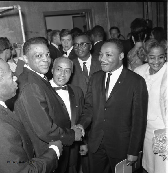 Icons and people - Rev. Dr. Martin Luther King Jr. with Baseball Legend Willie Mays, Los Angeles, Calif. 1963