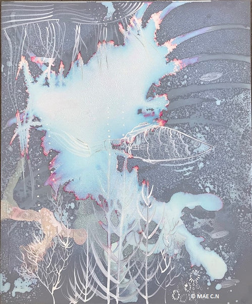 Salt crystals, acrylic series (2015) - Fish