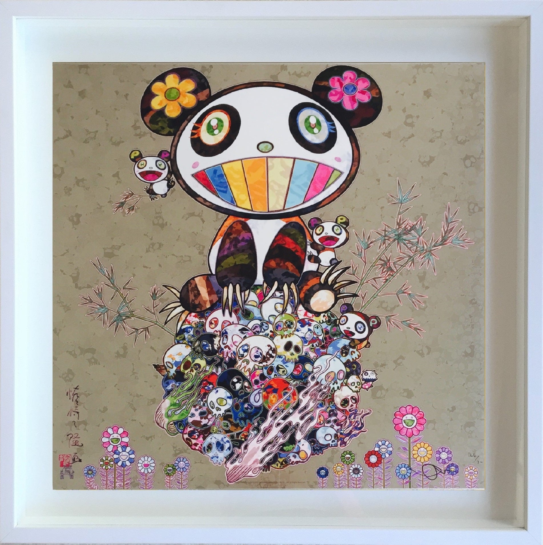Murakami Panda & Panda Cubs 2015 (Silver, Square) - last (unframed)