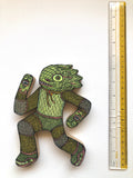 Illustrated Woodcut fine art sculpture "Amphibian"