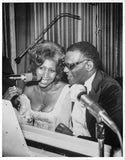 Icons and people -  Music Legends Aretha Franklin & Ray Charles share a laugh, June 1975