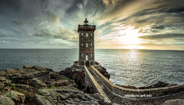 Architectural Structures -  Lighthouse Sunset, Europe - Large photography - Framed/ Installation ready