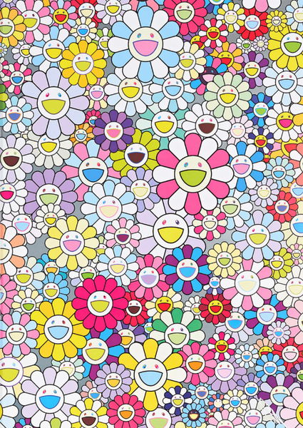 Murakami Champagne Supernova: Multicolor Pink & White Stripes (2013) - unframed