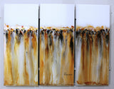 Large Abstract Art on Glass - River Gold