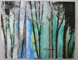 Large Abstract Art on Glass - Katiff Blue