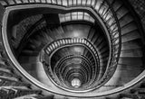 Architectural Interiors - Spiral Stairs B&W- Europe - Framed - Installation ready