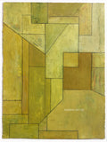 Abstract oil on paper,  22x30 in. - Architectural forms - "Olive Tree", Stephen Cimini - unframed