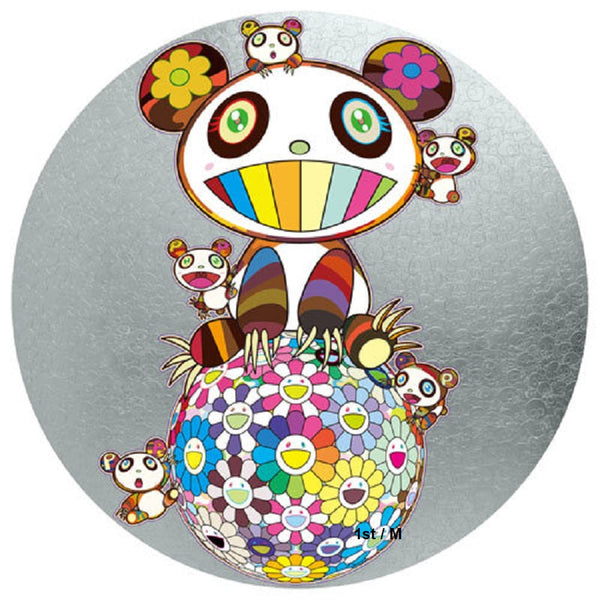SOLD - Panda with Panda Cubs on Flower Ball